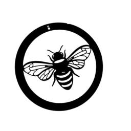 Poppyforge Bee in a Circle Large Garden Wall Art - Powder Coated Black - thumbnail 2