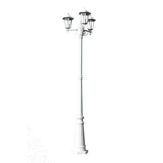 Berkfield Home Garden Light Post 3-arms 215 cm White Aluminium - image 1