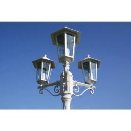 Berkfield Home Garden Light Post 3-arms 215 cm White Aluminium - thumbnail 3