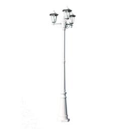 Berkfield Home Garden Light Post 3-arms 215 cm White Aluminium