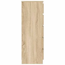 Berkfield Home Elegant Drawer Cabinet Sonoma Oak 60x36x103 cm Engineered Wood in Light Tan - Size: 60 x 36 x 103 cm - thumbnail 5