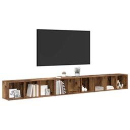 Berkfield Home TV Cabinet 3 pcs Old wood 37 x 35 x 107.5 cm Engineered wood in Brown - thumbnail 1