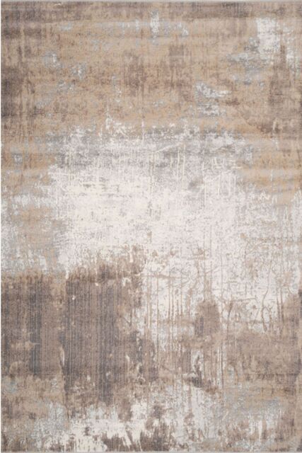 Kukoon Greige Distressed Abstract Living Area Rug in Beige - Size: 60 cm x 240 cm - image 1