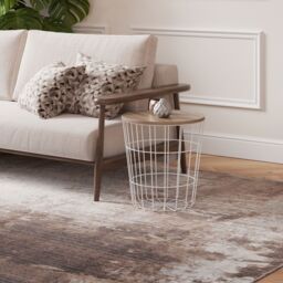 Kukoon Greige Distressed Abstract Living Area Rug in Beige - Size: 60 cm x 240 cm - thumbnail 5