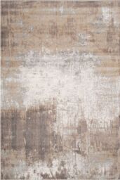 Kukoon Greige Distressed Abstract Living Area Rug in Beige - Size: 60 cm x 240 cm - thumbnail 1