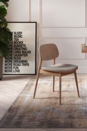 Kukoon Greige Distressed Abstract Living Area Rug in Beige - Size: 60 cm x 240 cm - thumbnail 2