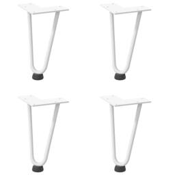 Berkfield Home Hairpin Table Legs 4 pcs White 20 cm Solid Steel - thumbnail 3