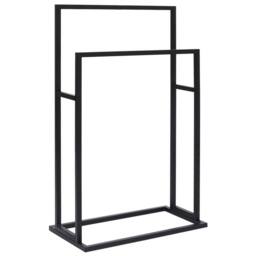 Berkfield Home Decorative Freestanding Towel Rack Black 48x24x78.5 cm Iron - thumbnail 3