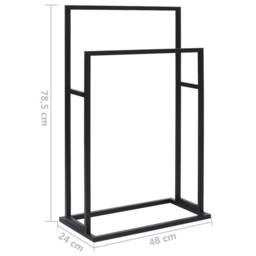 Berkfield Home Decorative Freestanding Towel Rack Black 48x24x78.5 cm Iron - thumbnail 7
