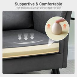 STILVORA 2-Seater Sofa with Grey Leather Upholstery - thumbnail 6