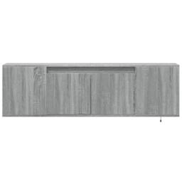 Berkfield Home TV Wall Cabinet with LED Lights Grey Sonoma 135x31x39.5 cm - thumbnail 6