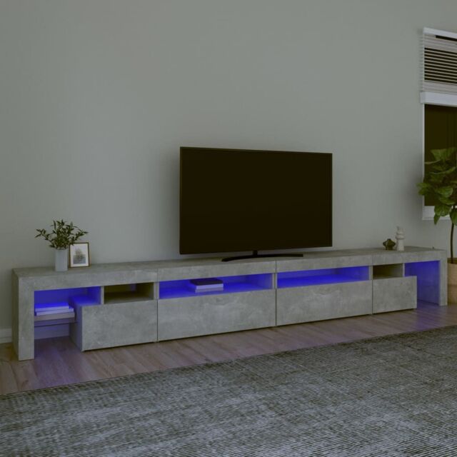 Berkfield Home TV Cabinet with LED Lights Concrete Grey 290x36.5x40 cm - image 1
