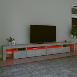 Berkfield Home TV Cabinet with LED Lights Concrete Grey 290x36.5x40 cm - thumbnail 5