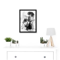 Artery8 JFK John F Kennedy Smoking Cigar US President Picture A4 Artwork Framed Wall Art Print in Black - thumbnail 2