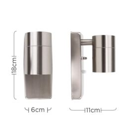 ValueLights Barrow GU10 Dusk Till Dawn Down Light IP44 Wall Light With Cool White Bulb in Silver - thumbnail 6