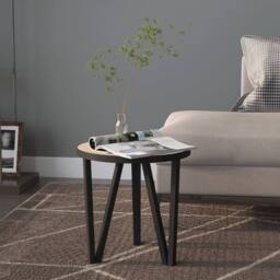 Berkfield Home Tea Table Sonoma Oak Ã˜35 cm MDF in Light Tan - thumbnail 2