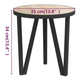 Berkfield Home Tea Table Sonoma Oak Ã˜35 cm MDF in Light Tan - thumbnail 5