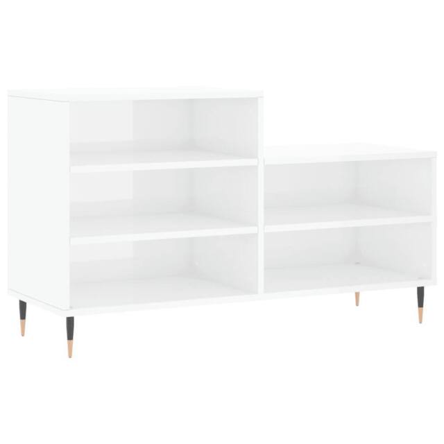 Berkfield Home Shoe Cabinet High Gloss White 102x36x60 cm Engineered Wood - Size: 102 x 36 x 60 cm - image 1