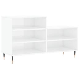 Berkfield Home Shoe Cabinet High Gloss White 102x36x60 cm Engineered Wood - Size: 102 x 36 x 60 cm