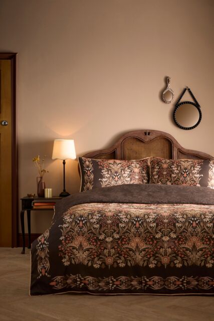 Appletree 'Audrey' 100% Cotton Floral Print Duvet Cover Set in Brown - Size: Super King - image 1