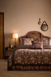 Appletree 'Audrey' 100% Cotton Floral Print Duvet Cover Set in Brown - Size: Super King - thumbnail 4