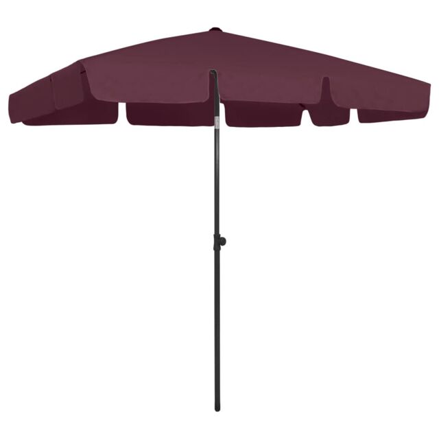 Berkfield Home Beach Umbrella Bordeaux Red 200x125 cm - image 1