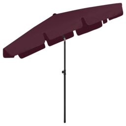 Berkfield Home Beach Umbrella Bordeaux Red 200x125 cm - thumbnail 4