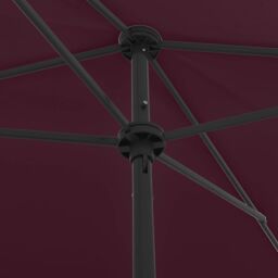 Berkfield Home Beach Umbrella Bordeaux Red 200x125 cm - thumbnail 6
