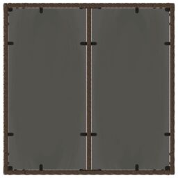 Berkfield Home Garden Table with Glass Top Brown 90x90x75 cm Poly Rattan - Size: 90 x 90 x 75 cm - thumbnail 7