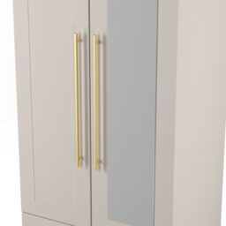 Ready Assembled 2 U Helmsley Tall 2 Door 2drw Mirrored Wardrobe (Ready Assembled) in Taupe - thumbnail 4