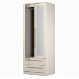 Ready Assembled 2 U Helmsley Tall 2 Door 2drw Mirrored Wardrobe (Ready Assembled) in Taupe - thumbnail 5