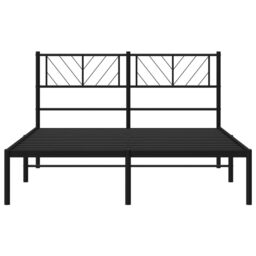 Berkfield Home Metal Bed Frame with Headboard Black 140x200 cm - thumbnail 5