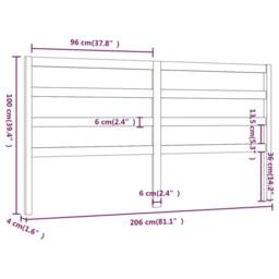 Berkfield Home Beautiful Bed Headboard Honey Brown 206x4x100 cm Solid Wood Pine - Size: 206 x 4 x 100 cm - thumbnail 6