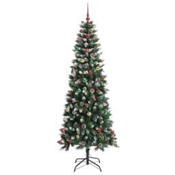 Berkfield Home Artificial Christmas Tree with 300 LEDs Green 96 x 96 x 240 cm - thumbnail 6