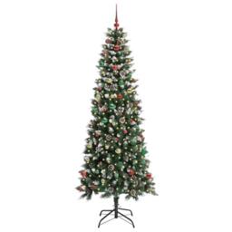 Berkfield Home Artificial Christmas Tree with 300 LEDs Green 96 x 96 x 240 cm - thumbnail 3