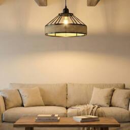 Emitto Modern Ceiling Pendant Light Shade Industrial Hemp Rope Lamp Shade in Black - thumbnail 3