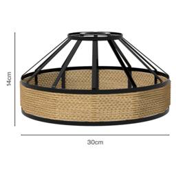 Emitto Modern Ceiling Pendant Light Shade Industrial Hemp Rope Lamp Shade in Black - thumbnail 4