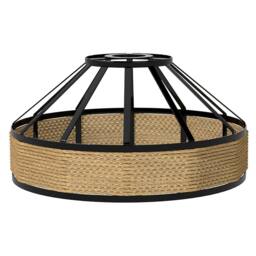 Emitto Black Ceiling Pendant Light Shade Industrial Hemp Rope Lamp Shade 30cm