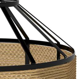 Emitto Modern Ceiling Pendant Light Shade Industrial Hemp Rope Lamp Shade in Black - thumbnail 6