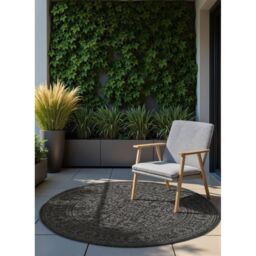 THE RUGS Kona Reversible Rug - Indoor Outdoor Flat Woven Polypropylene Low Pile in Black - Size: 200 cm x 290 cm - thumbnail 9