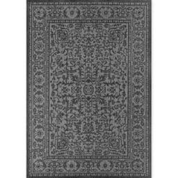 THE RUGS Kona Reversible Rug - Indoor Outdoor Flat Woven Polypropylene Low Pile in Black - Size: 200 cm x 290 cm