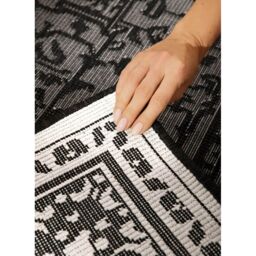 THE RUGS Kona Reversible Rug - Indoor Outdoor Flat Woven Polypropylene Low Pile in Black - Size: 200 cm x 290 cm - thumbnail 4