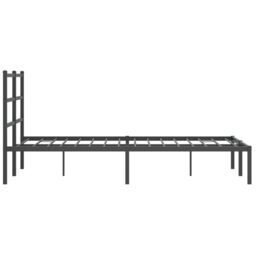 Berkfield Home Metal Bed Frame without Mattress with Headboard Black 120x190cm - Size: 120x190 cm - thumbnail 6