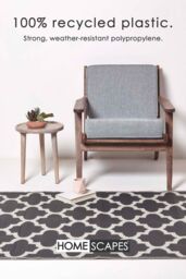 Homescapes Luxury Outdoor Rug Waterproof Reversible, Black Nola Geometric - Size: 120 cm x 180 cm - thumbnail 3