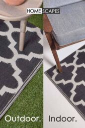 Homescapes Luxury Outdoor Rug Waterproof Reversible, Black Nola Geometric - Size: 120 cm x 180 cm - thumbnail 5