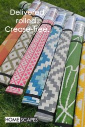 Homescapes Luxury Outdoor Rug Waterproof Reversible, Black Nola Geometric - Size: 120 cm x 180 cm - thumbnail 7