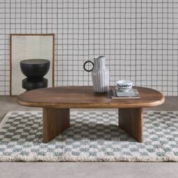 sweeek Oval coffee table mango wood in Dark Brown