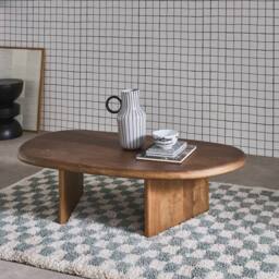 sweeek Oval coffee table mango wood in Dark Brown - thumbnail 6