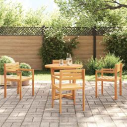 Berkfield Home Garden Chairs 4 pcs 50x53x80 cm Solid Wood Acacia in Brown - Size: 50 x 53 x 80 cm - thumbnail 3