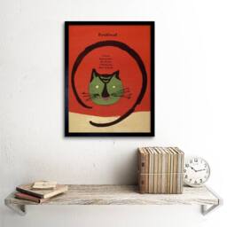 "Artery8 Exhibition Festival Film Movie Cat Poland Warsaw Framed Wall Art Print in Red - Size: W12"" x H16""" - thumbnail 2